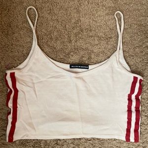 Brandy Melville White crop top with red stripes
